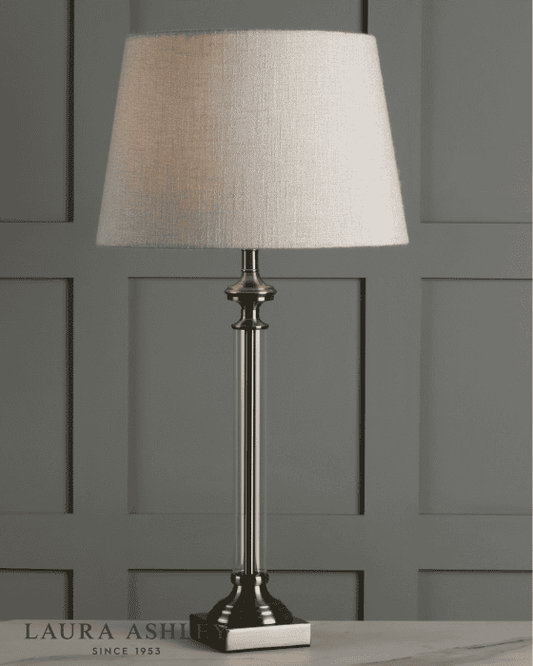 Laura Ashley Winston Antique Chrome & Glass Table Lamp Base Only