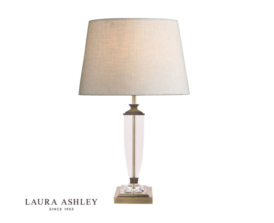 Laura Ashley Carson Medium Antique Brass & Crystal Table Lamp Base Only