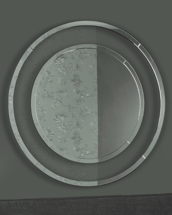 Laura Ashley Evie Large Clear Frame 100cm Round Mirror