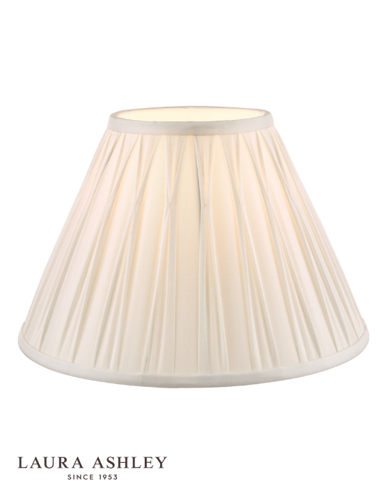 Laura Ashley Fenn White Silk 14 Inch Drum Shade