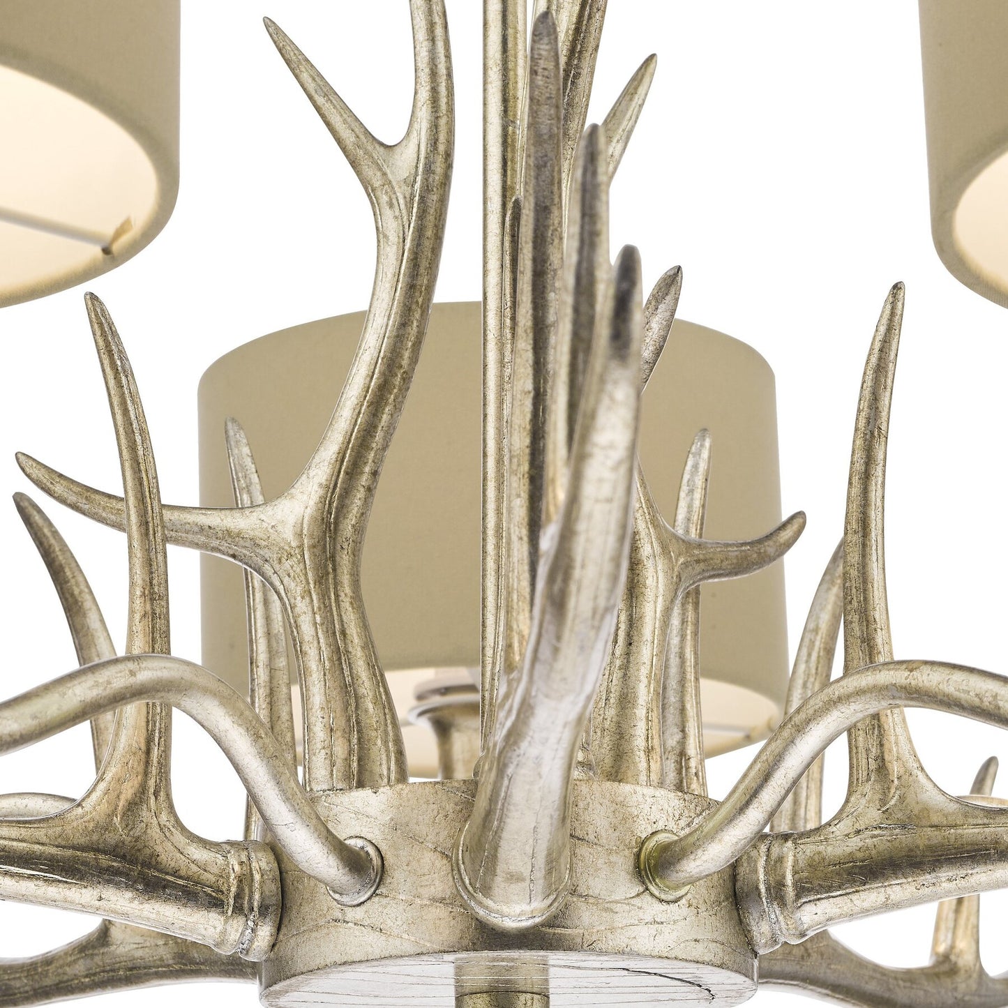 Laura Ashley Mulroy 5 Light Antler Champagne Chandelier With Shades