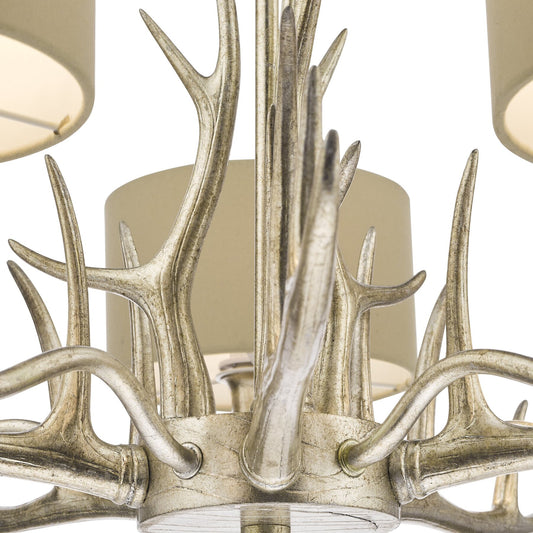 Laura Ashley Mulroy 5 Light Antler Champagne Chandelier With Shades