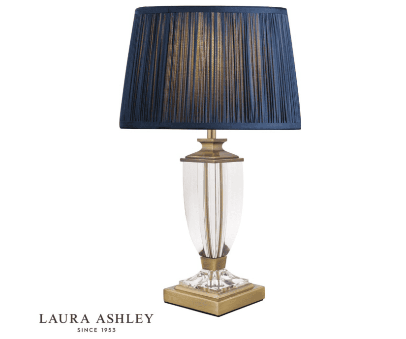 Laura Ashley Carson Small Antique Brass & Crystal Table Lamp Base Only