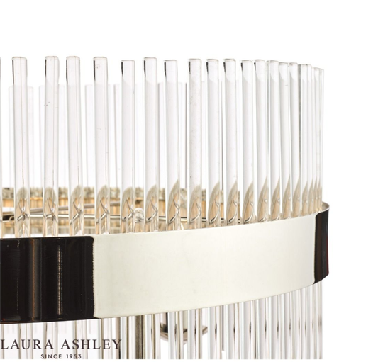 Laura Ashley Alexa 5 Light Polished Nickel & Glass Rods Pendant