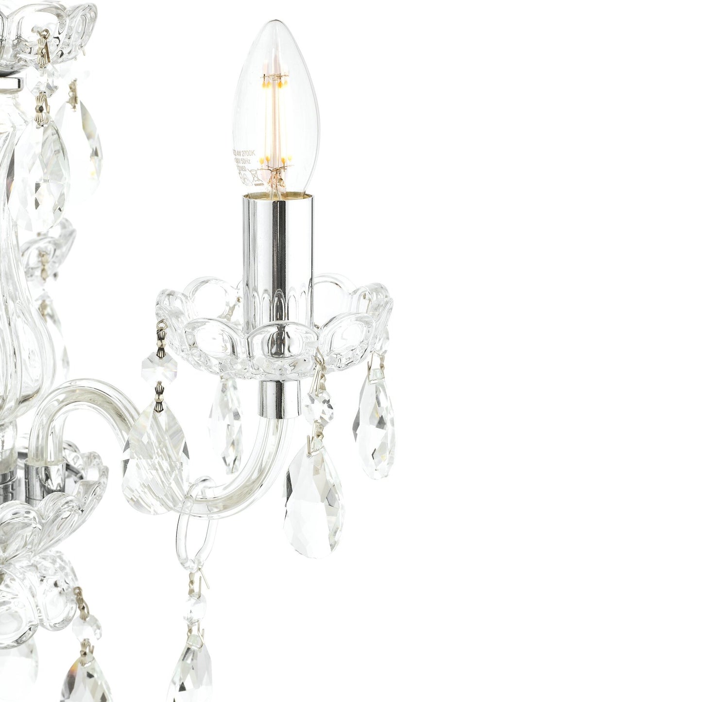 Laura Ashley Harriet 3 Light Crystal & Polished Chrome Chandelier