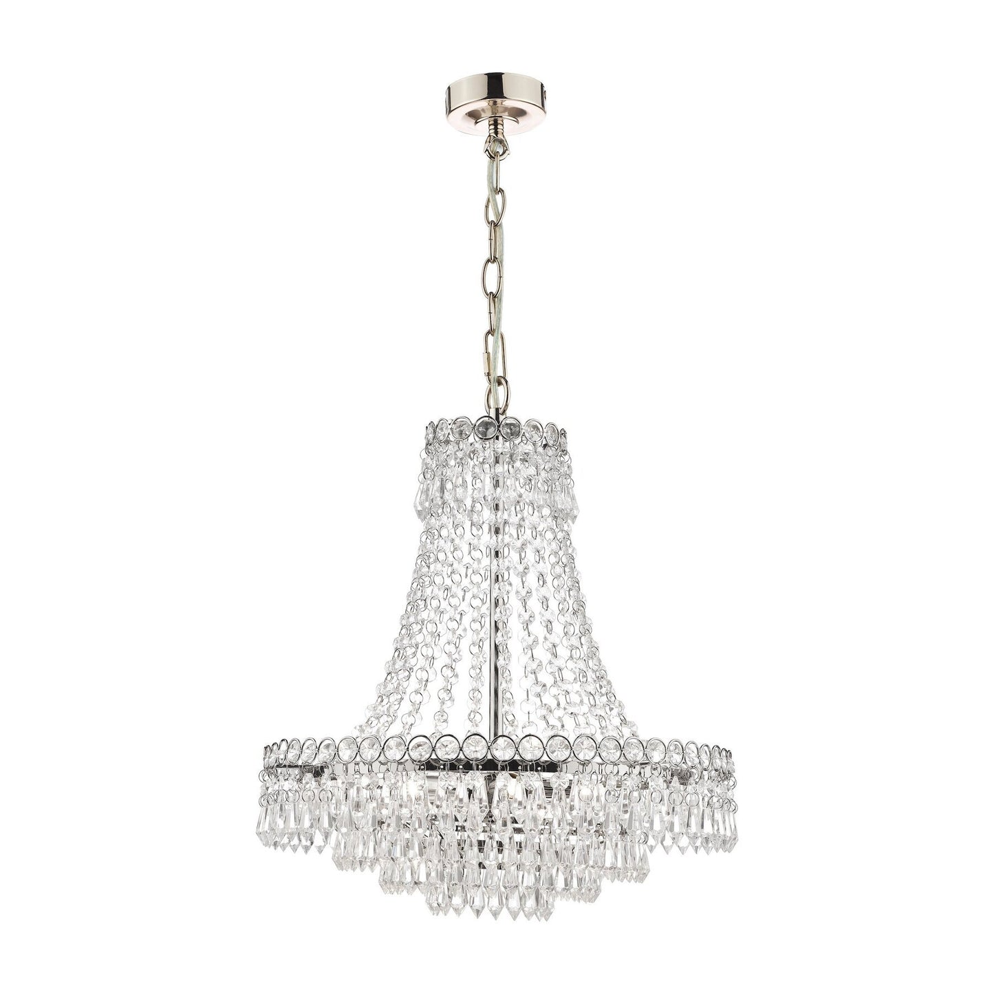 Laura Ashley Enid 5 Light Polished Nickel & Cut Glass Chandelier