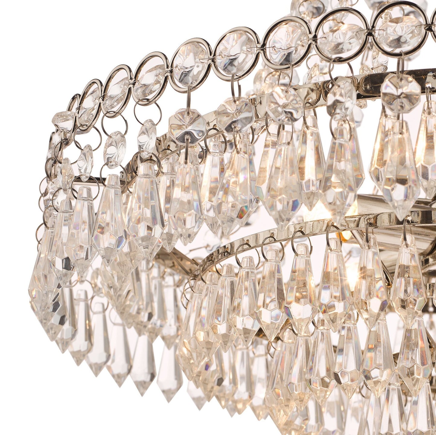 Laura Ashley Enid 5 Light Polished Nickel & Cut Glass Chandelier