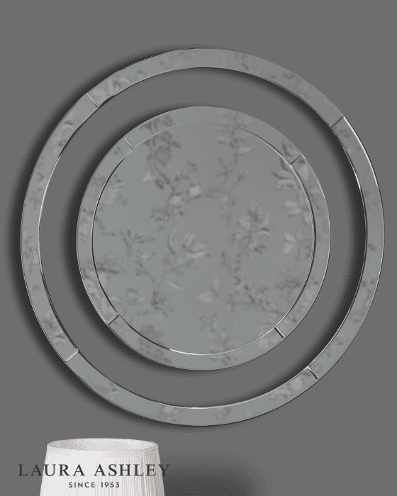 Laura Ashley Evie Small Clear Frame 60cm Round Mirror