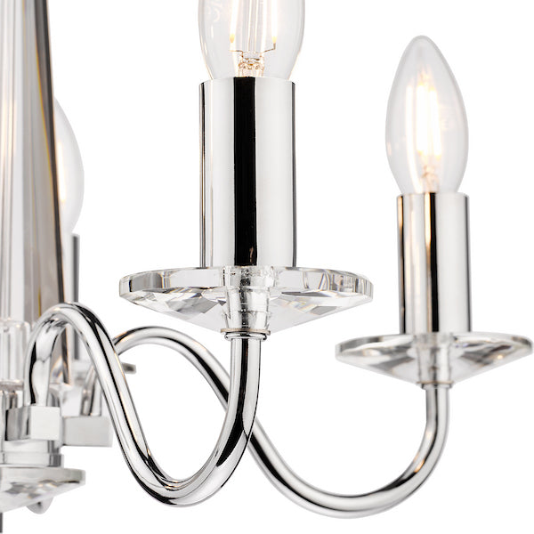 Laura Ashley Blake 5 Light Cut Glass & Polished Chrome Chandelier
