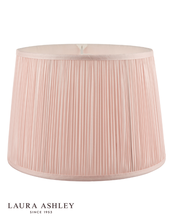 Laura Ashley Hemsley Pleated Silk Empire Pink 30cm/12 Inch Drum Shade