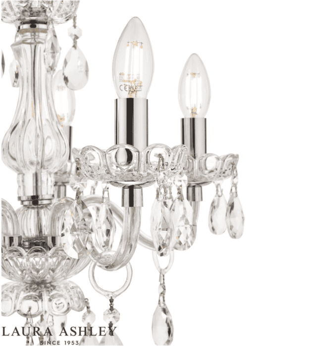 Laura Ashley Harriet 5 Light Crystal & Polished Chrome Chandelier