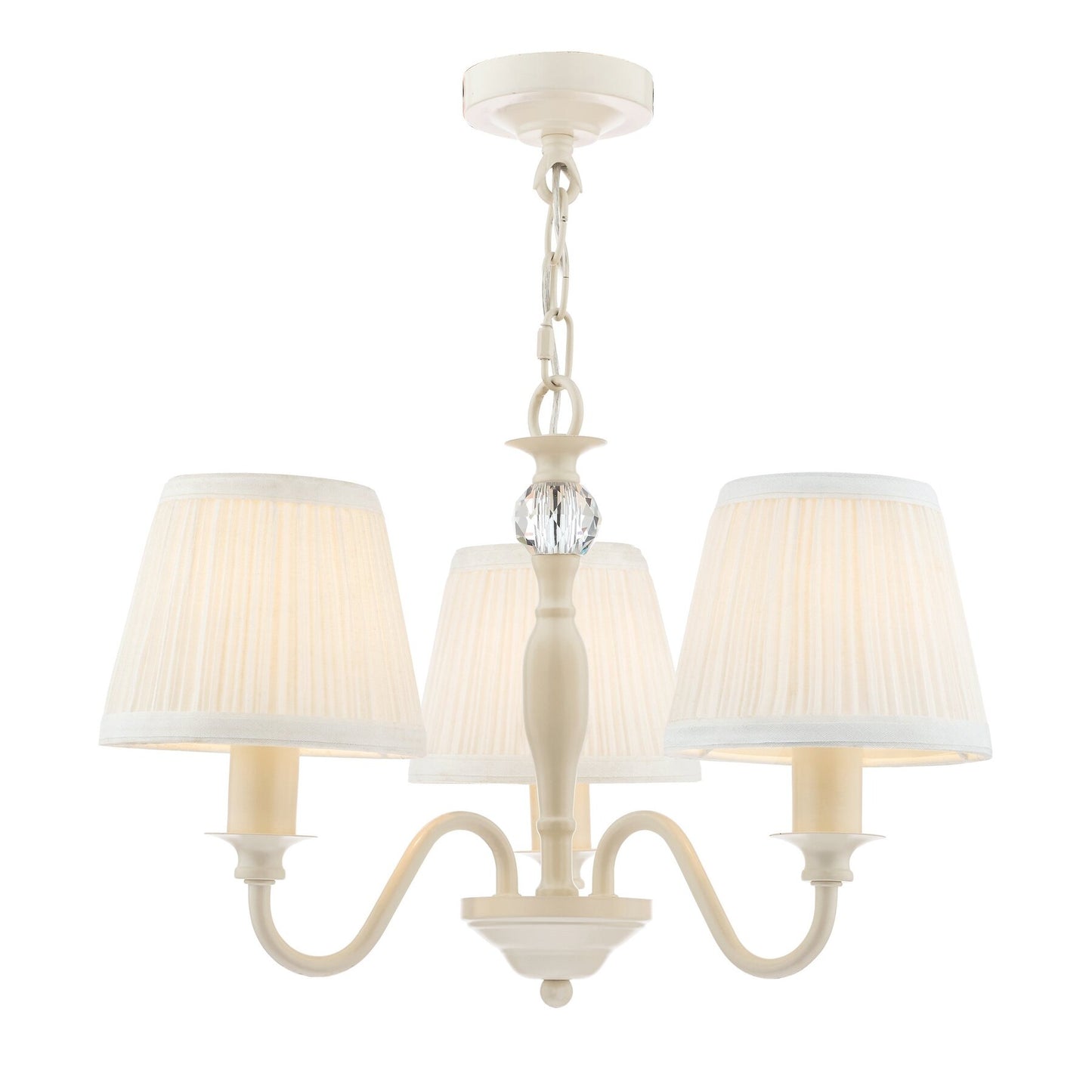 Laura Ashley Ellis 3 Light Ivory Pendant With Shades