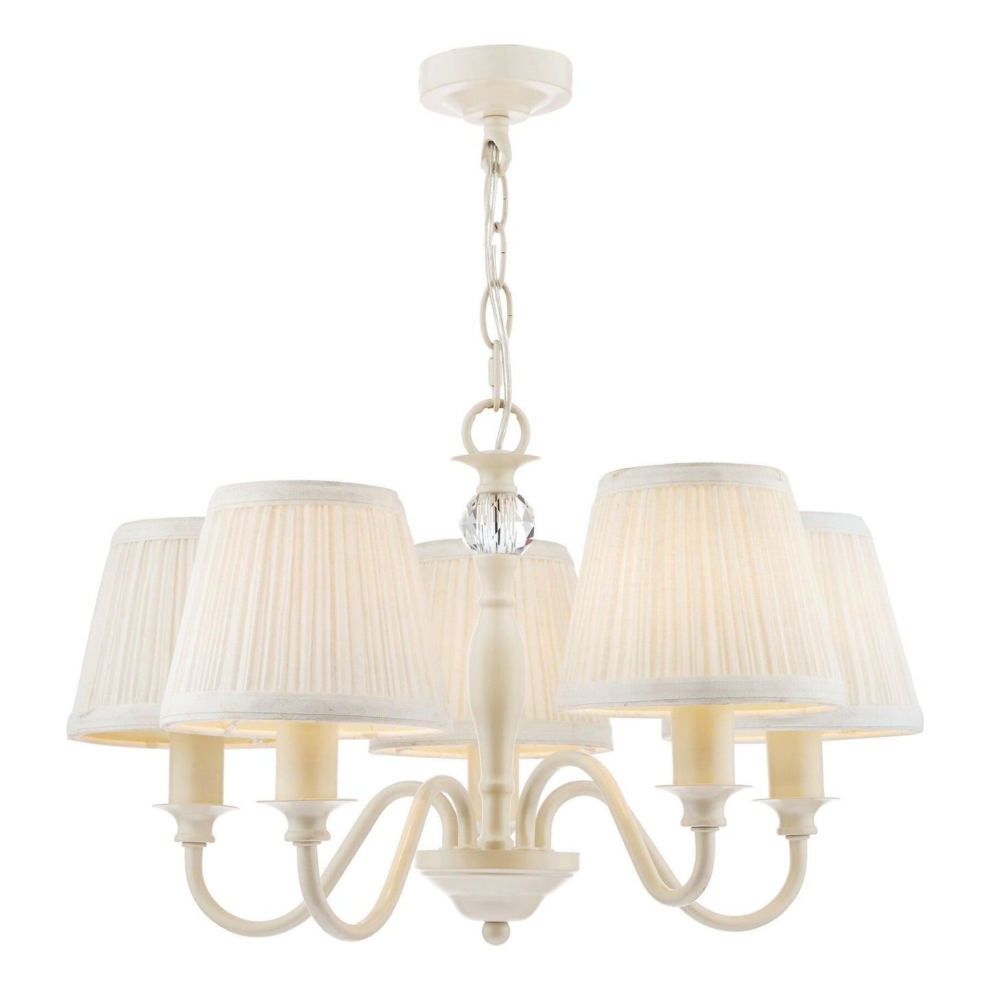 Laura Ashley Ellis 5 Light Ivory Pendant With Shades