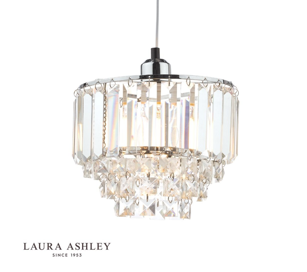 Laura Ashley Vienna Crystal & Polished Chrome Easy Fit Pendant