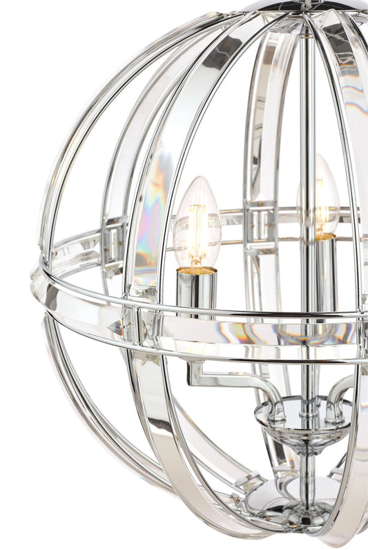 Laura Ashley Aidan 5 Light Glass & Polished Chrome Pendant