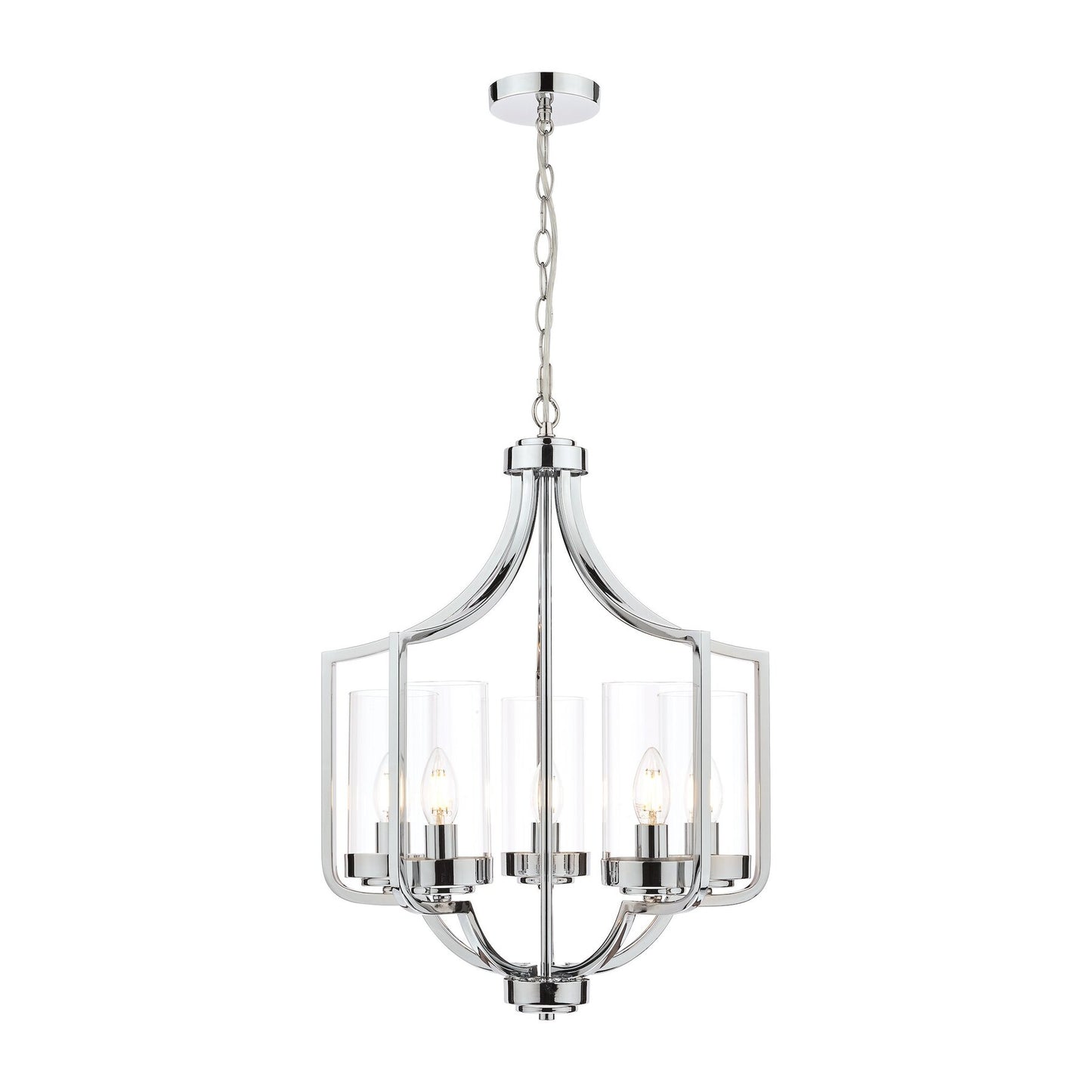 Laura Ashley Joseph 5 Light Polished Chrome & Glass Chandelier