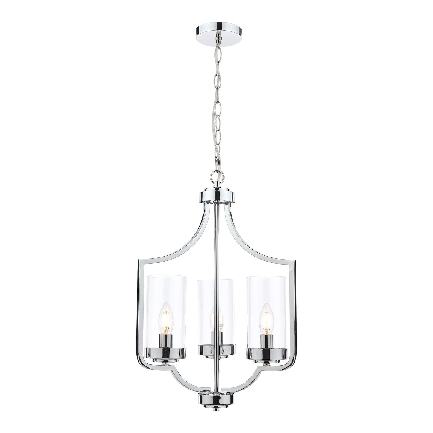 Laura Ashley Joseph 3 Light Polished Chrome & Glass Chandelier
