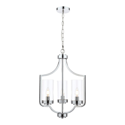 Laura Ashley Joseph 3 Light Polished Chrome & Glass Chandelier