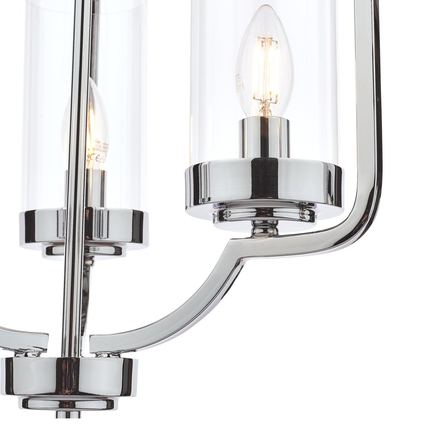 Laura Ashley Joseph 3 Light Polished Chrome & Glass Chandelier
