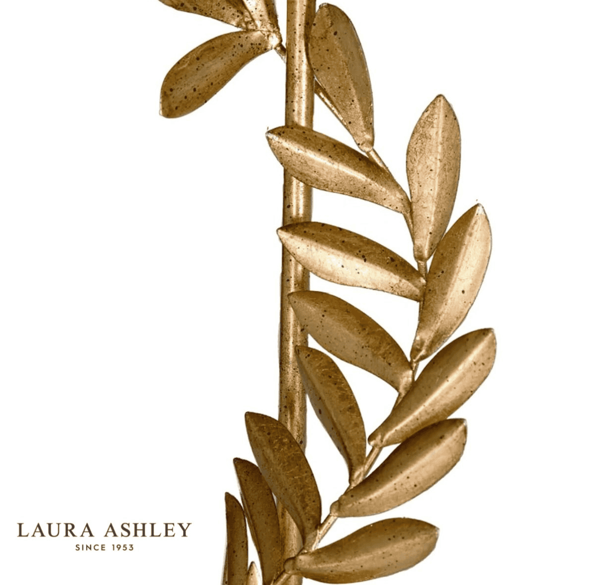 Laura Ashley Archer Gold Leaf Design Table Lamp With Shade