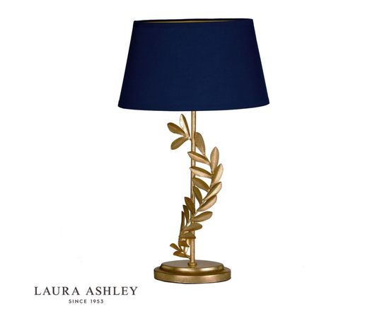 Laura Ashley Archer Gold Leaf Design Table Lamp With Shade