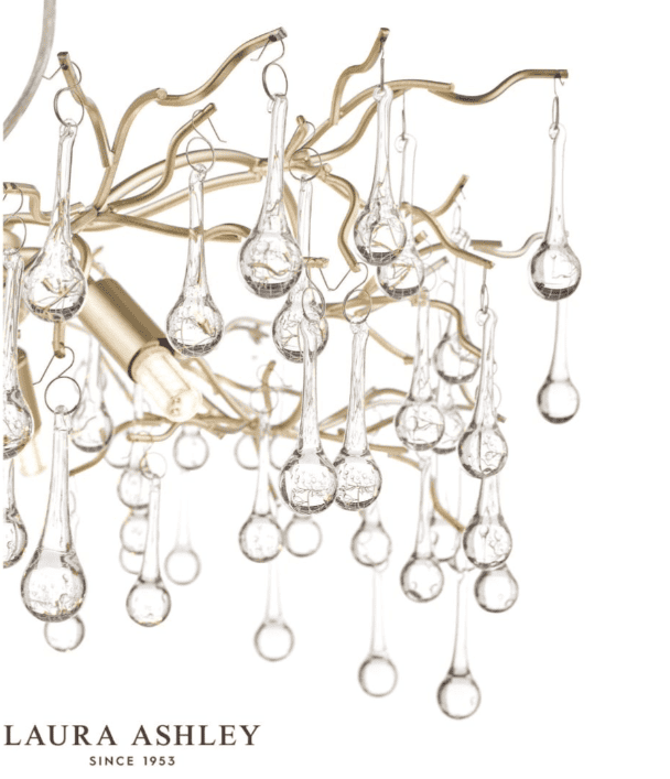 Laura Ashley Willow 3 Light Champagne & Clear Crystal Pendant