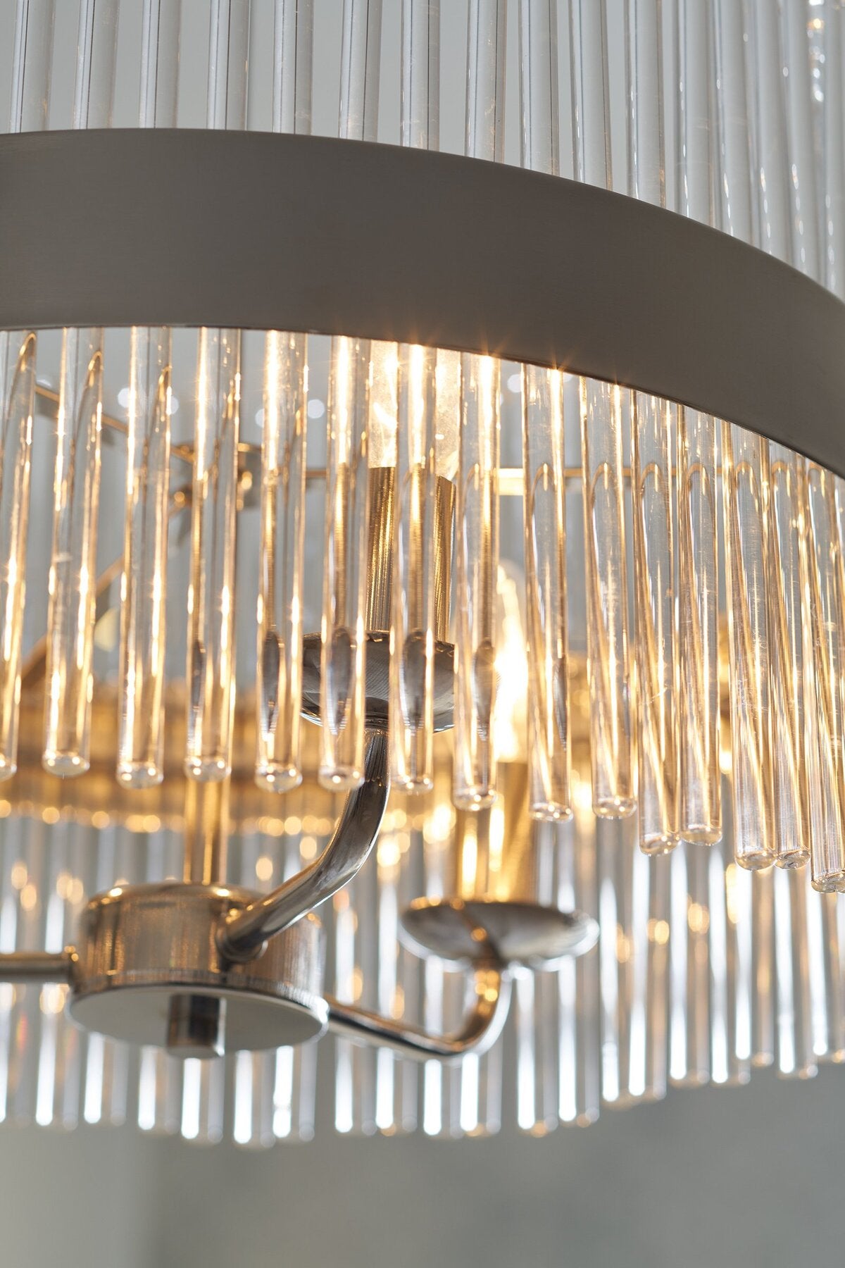 Laura Ashley Alexa 3 Light Polished Nickel & Glass Rod Pendant