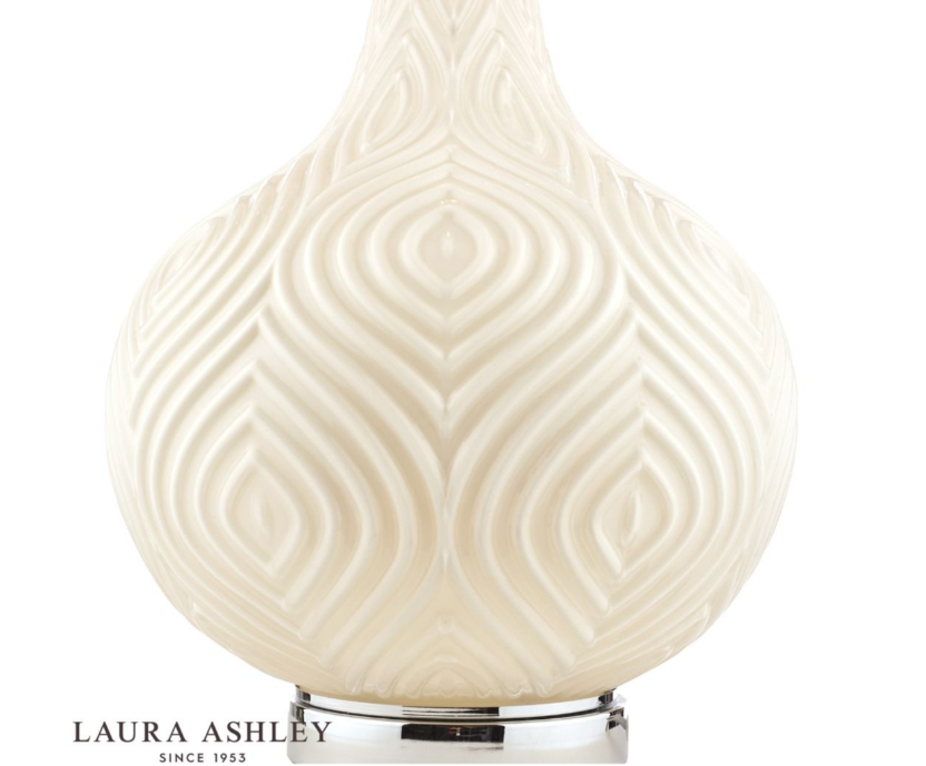 Laura Ashley Grace Patterned Glass Table Lamp with Shade