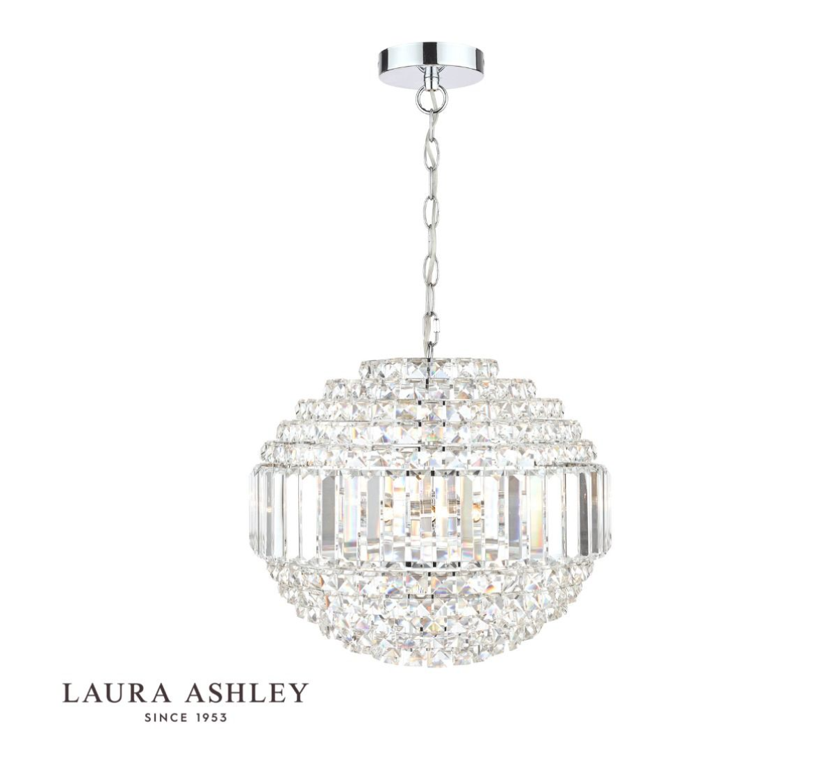 Laura Ashley Vienna 5 Light Crystal & Polished Chrome Chandelier