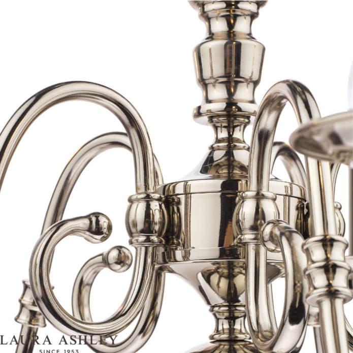 Laura Ashley Winchester 5 Light Polished Nickel Pendant