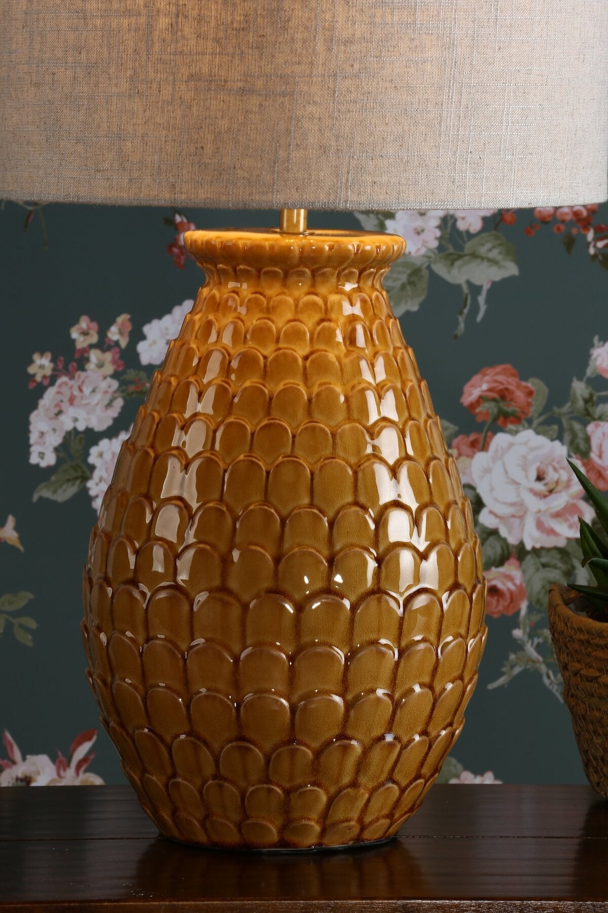 Laura Ashley Liza Ceramic Orange Table Lamp With Shade