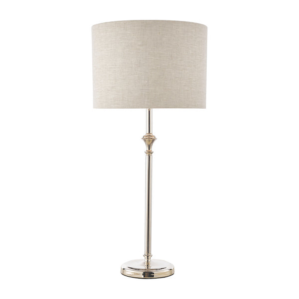 Laura Ashley Highgrove Polished Nickel Table Lamp With Grey Shade