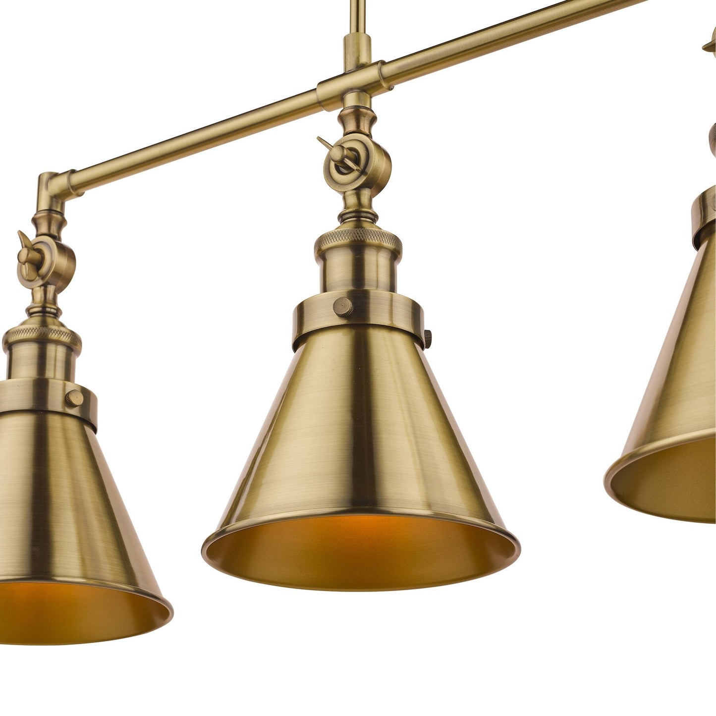 Laura Ashley Rufus 3 Light Antique Brass Bar Pendant