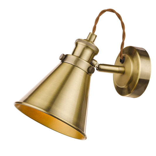 Laura Ashley Rufus Antique Brass Wall Light