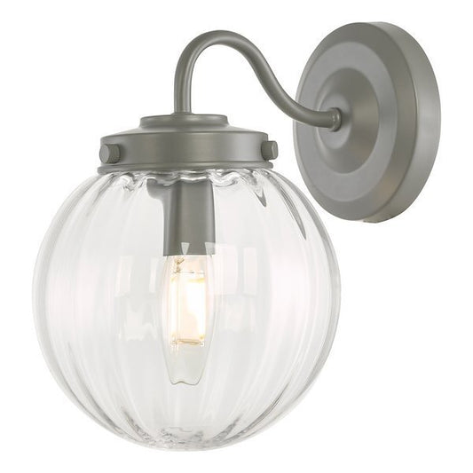 Laura Ashley Georgie Outdoor IP44 Matt Grey & Glass Wall Light