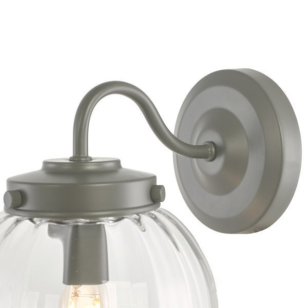 Laura Ashley Georgie Outdoor IP44 Matt Grey & Glass Wall Light