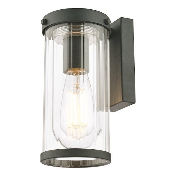Laura Ashley Arthur Outdoor IP44 Matt Black & Glass Wall Light