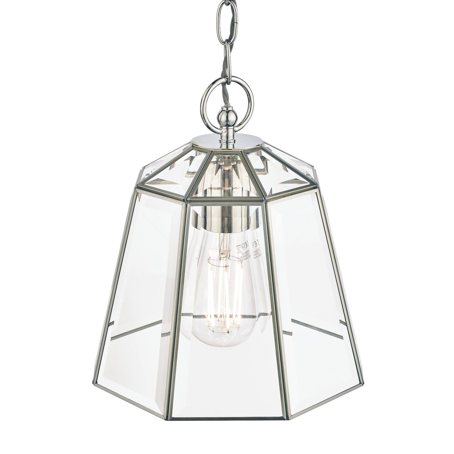 Laura Ashley Clayton Polished Silver & Glass Pendant