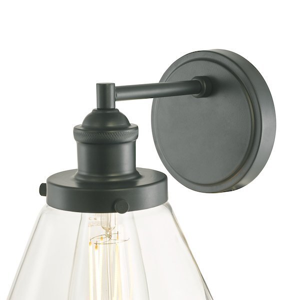 Laura Ashley Isaac Outdoor IP44 Charcoal & Glass Wall Light