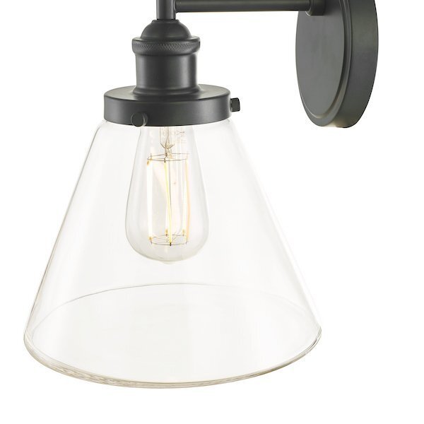Laura Ashley Isaac Outdoor IP44 Charcoal & Glass Wall Light