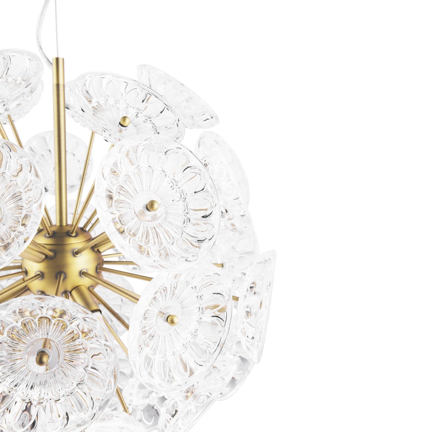 Laura Ashley Elwick 6 Light Textured Glass & Antique Brass Pendant