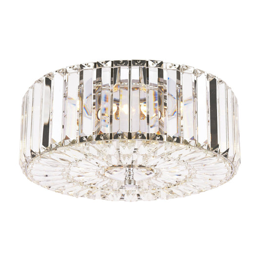 Laura Ashley Fernhurst 3 Light Crystal & Polished Chrome Flush