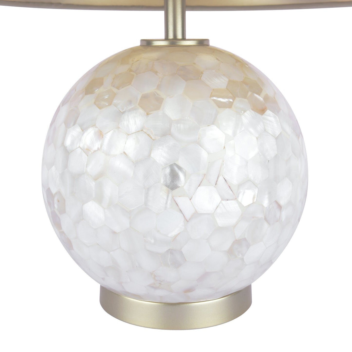 Laura Ashley Mathern Cream Shell & Champagne Table Lamp With Shade