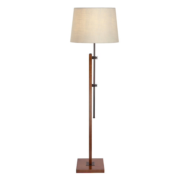 Laura Ashley Burdale Dark Wood & Industrial Brass Adjustable Floor Lamp (Base Only)