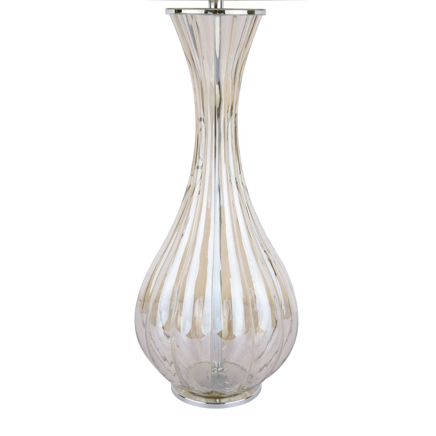 Laura Ashley Nevern Champagne Glass & Polished Chrome Table Lamp With Shade
