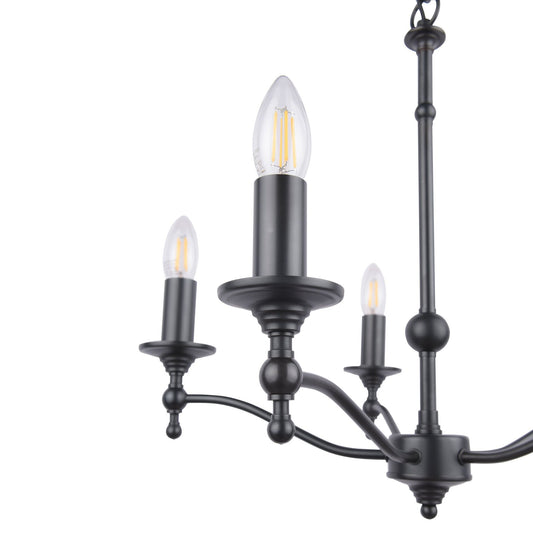 Laura Ashley Ludchurch 5 Light Industrial Black Chandelier (Fitting Only)