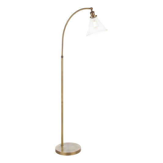 Laura Ashley Isaac Antique Brass & Glass Floor Lamp
