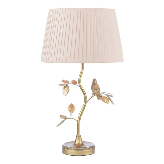 Laura Ashley Egelton Aged Brass & Taupe Table Lamp With Shade