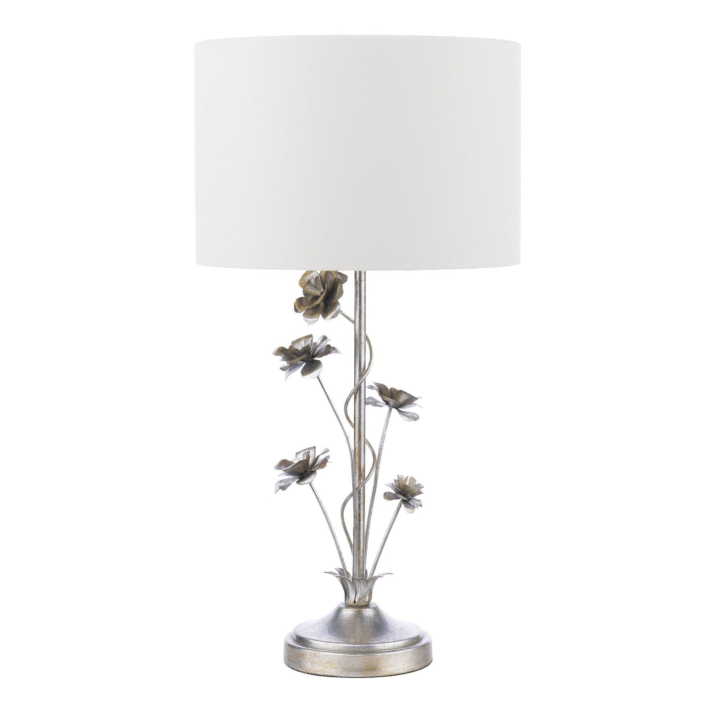 Laura Ashley Lyndale Distressed Silver Leaf & Cream Table Lamp With Shade