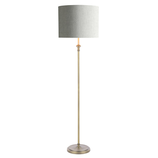 Laura Ashley Highgrove Matt Antique Brass Floor Lamp With Shade
